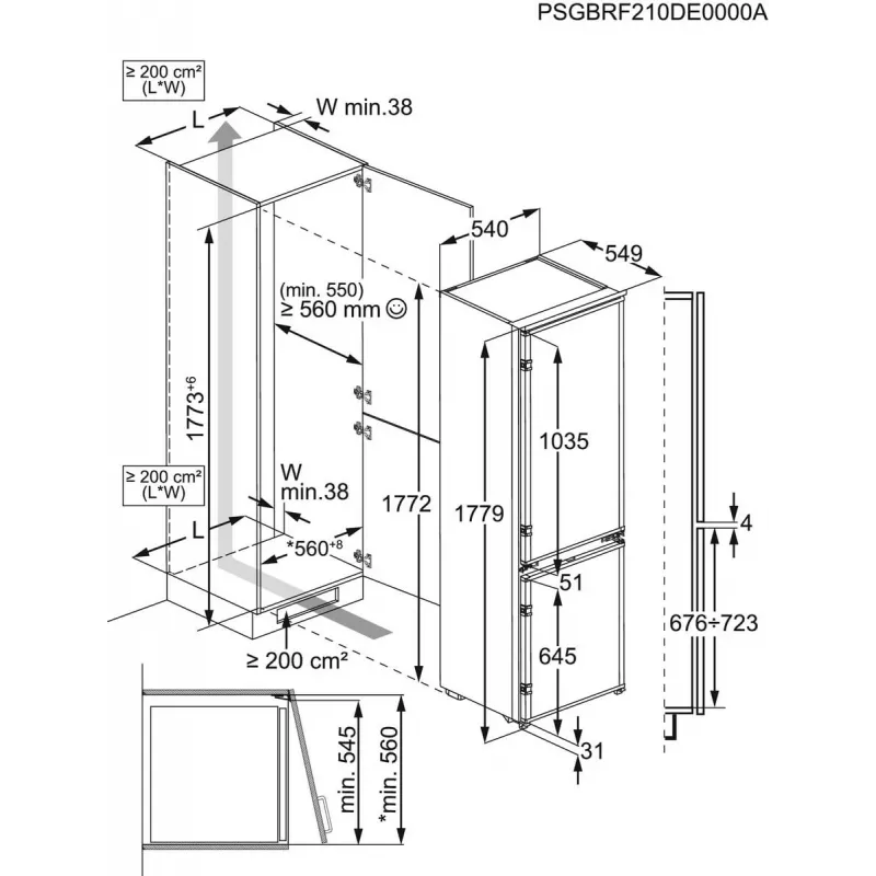 Εντοιχιζόμενο Ψυγείο Electrolux LND5FE18S 269 L