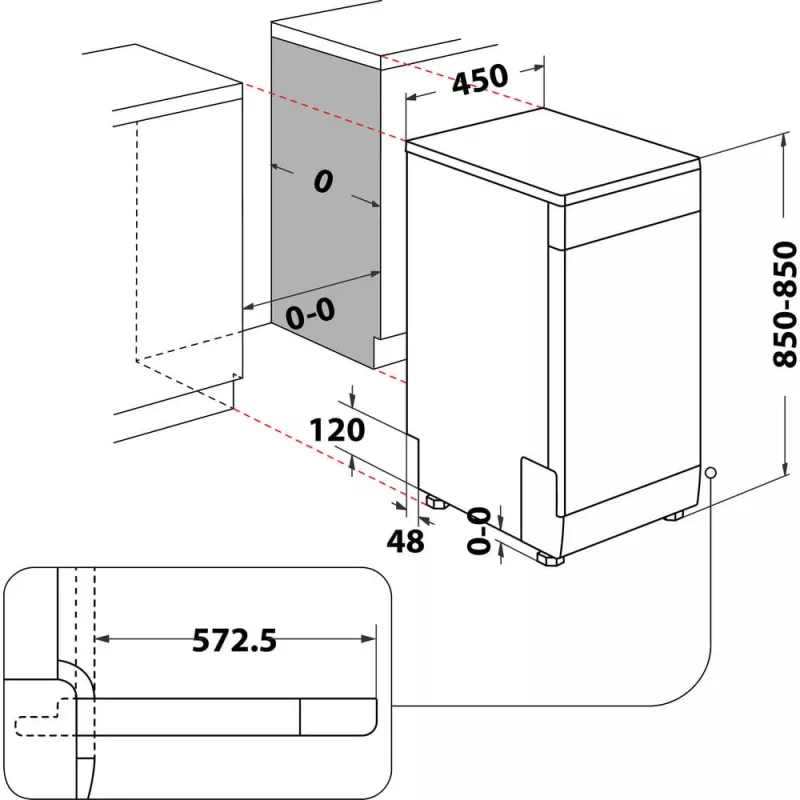 Whirlpool WSFO 3O34 PF Ελεύθερο 10 σερβίτσια
