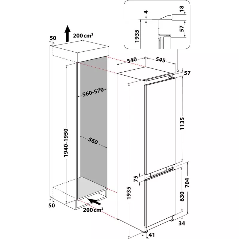 Whirlpool WHC20 T352 Εντοιχιζόμενο 280 L