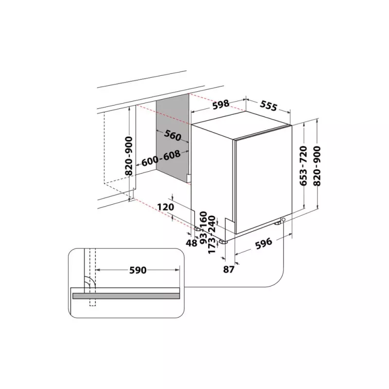 Whirlpool MaxiSpace W8I HT58 T Πλήρως εντοιχιζόμενο 14 σερβίτσια