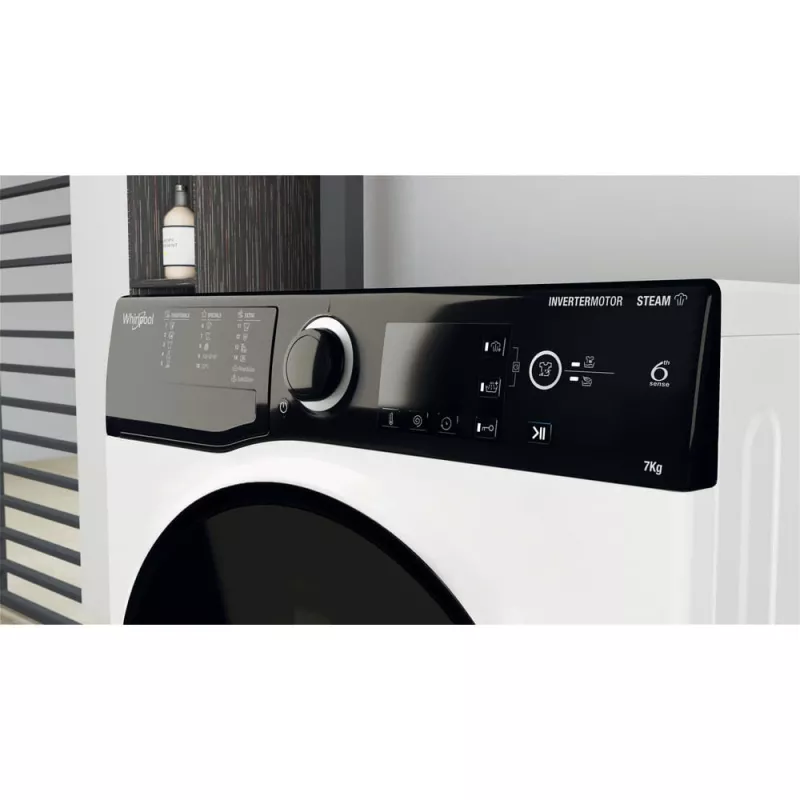 Whirlpool WRSB 7259 D EU Πλυντήριο ρούχων μπροστινής φόρτωσης 7 kg 1151 στρ/λεπτό Μαύρο, Λευκό