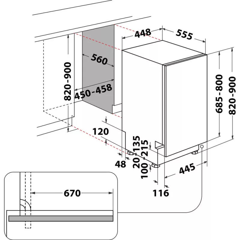 Whirlpool WH6IC11BS7LSA0 Πλήρως εντοιχιζόμενο 11 σερβίτσια