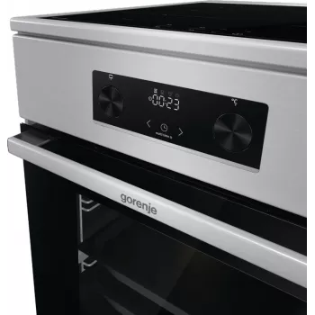 Gorenje 740742 Κουζίνα Ελεύθερη κουζίνα Ηλεκτρική κουζίνα Επαγωγικές ζώνες Μαύρο, Ανοξείδωτο ατσάλι