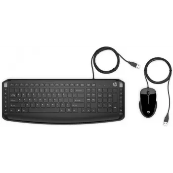 HP Pavilion Πληκτρολόγιο και ποντίκι 200, Ενσύρματο, USB, Μηχανικό, QWERTY, Μαύρο, Περιλαμβάνεται ποντίκι