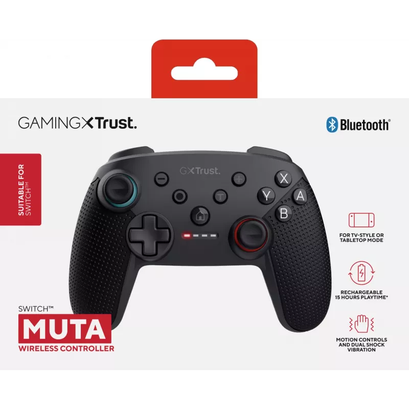 Trust GXT 1246 MUTA μαύρο Bluetooth Gamepad Analog / Digital Nintendo Switch, Nintendo Switch Lite, Nintendo Switch OLED