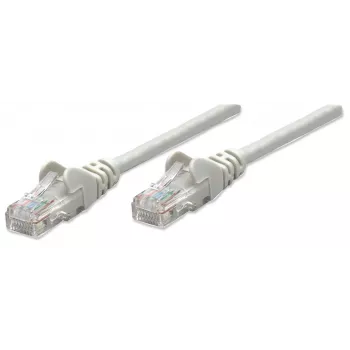 Intellinet καλώδιο δικτύου patch, Cat5e, 10 m, γκρι, CCA, U/UTP, PVC, RJ45, επιχρυσωμένες επαφές, προστατευτικό αναδίπλωσης, ενσωματωμένο βύσμα, εφ' όρου ζωής εγγύηση