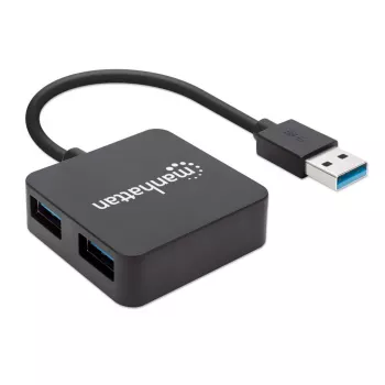 Manhattan USB-A 4-Port Hub, 4x θύρες USB-A, 5 Gbps (USB 3.2 Gen1 aka USB 3.0), τροφοδοσία USB (δεν απαιτείται εξωτερικό τροφοδοτικό). Γρήγορη φόρτιση: 1 θύρα έως 0,9 A; φόρτιση σε 4 θύρες απαιτεί εξωτερικό τροφοδοτικό (δεν περιλαμβάνεται), συμμορφώνεται με ST4300MINU3B