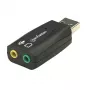 Manhattan 150859 Προσαρμογέας ήχου 3D USB-A, USB-A σε είσοδο μικροφώνου και έξοδο ήχου 3,5 mm, 480 Mbps (USB 2.0), στερεοφωνικός