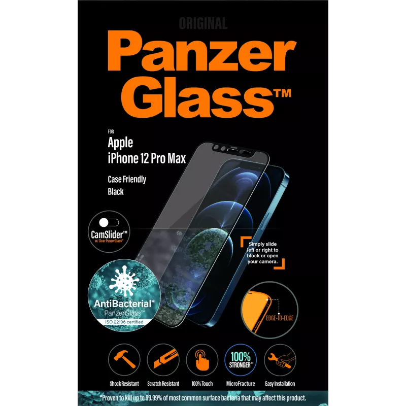 PanzerGlass ® CamSlider® μεμβράνη προστασίας οθόνης iPhone 12 Pro Max | Χωρίς πλαίσιο