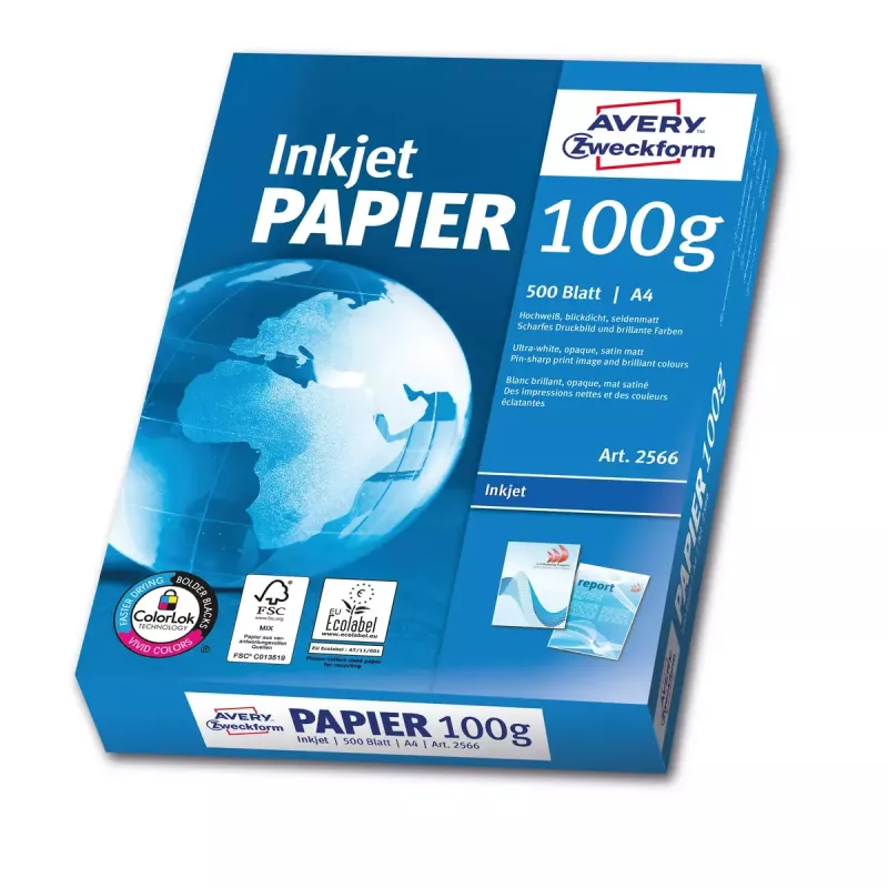 Χαρτί εκτύπωσης A4 Avery Bright White Inkjet 500 Φύλλα