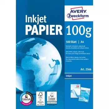 Χαρτί εκτύπωσης A4 Avery Bright White Inkjet 500 Φύλλα