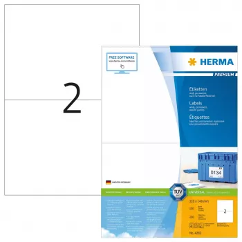 Αυτοκόλλητες ετικέτες εκτυπωτή HERMA Labels Premium A4 210x148 mm