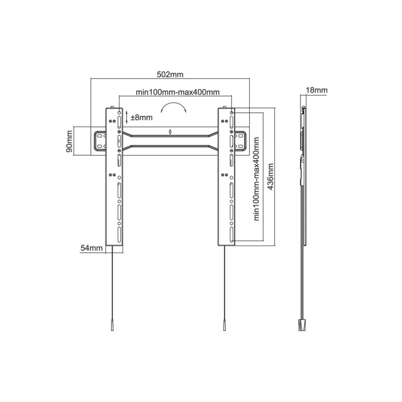 Multibrackets M VESA βάση τοίχου Super λεπτή Fixed 400 MAX