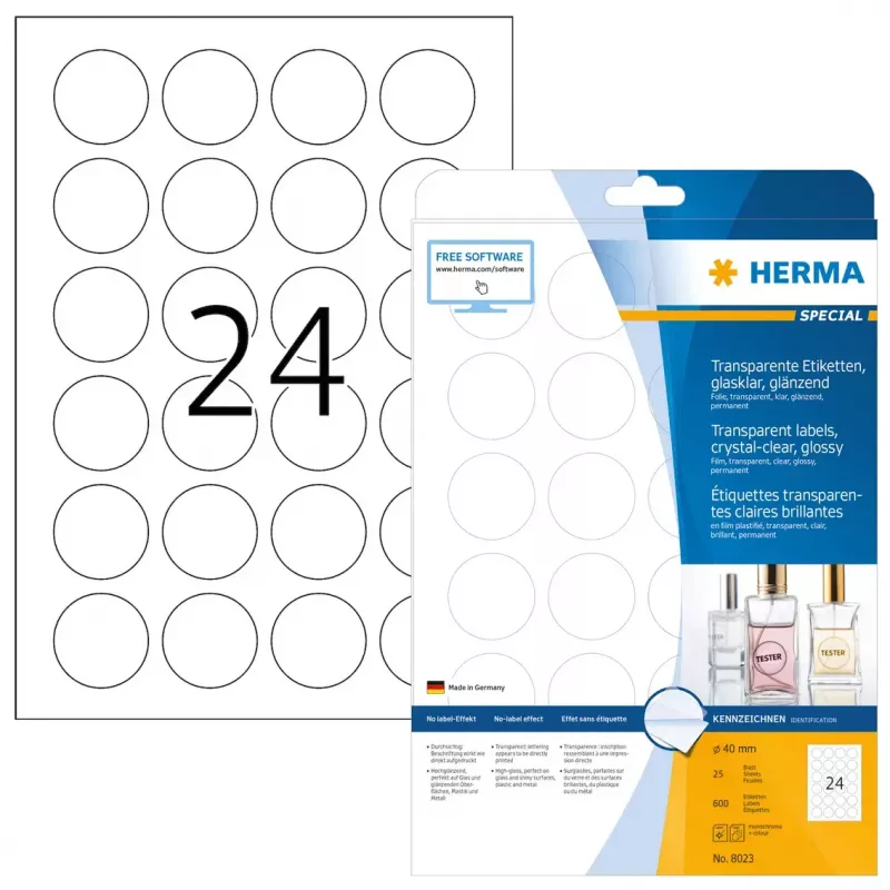 Αυτοκόλλητη ετικέτα εκτυπωτή HERMA 8023 A4 Ø 40 mm
