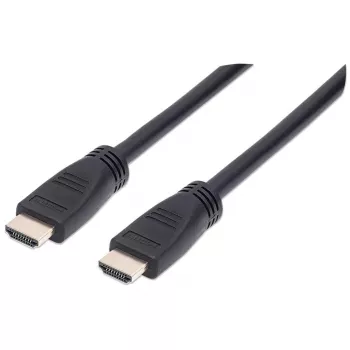 Καλώδιο Manhattan HDMI 4K@60Hz με Ethernet – πιστοποιημένο CL3, 8m, κατάλληλο για εγκατάσταση εντός τοίχου, για ΟΛΕΣ τις εφαρμογές 4K και 1080p/HD – για άμεση αναβάθμιση ή έτοιμο για μελλοντικές απαιτήσεις, βύσμα αρσενικό σε βύσμα αρσενικό, μαύρο, Ultra HD 4K x 2K, εφ' όρου ζωής εγγύηση, Premium High Speed