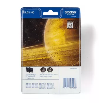 Brother LC1100BKBP2DR μελανοδοχείο 2 τεμ. γνήσιο μαύρο