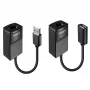 Lindy 60m USB 1.1 Cat.6 Extender Basic, πομποδέκτης δικτύου, 60 m, 12 Mbit/s, Cat5e, Cat6, μαύρο, πλαστικό