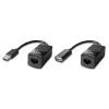 Lindy 60m USB 1.1 Cat.6 Extender Basic, πομποδέκτης δικτύου, 60 m, 12 Mbit/s, Cat5e, Cat6, μαύρο, πλαστικό