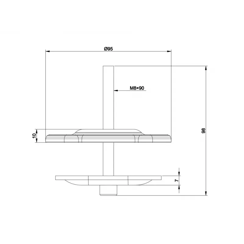 Multibrackets M VESA Deskmount Officeline Grommet Base μαύρο