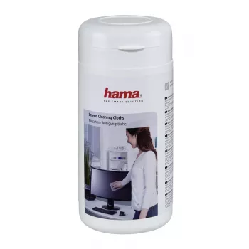 Hama μαντηλάκια καθαρισμού οθόνης, 100 τεμ., σε δοχείο διανομής