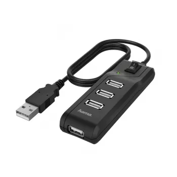 Hama 00200118 Hub διασύνδεσης USB 2.0 480 Mbit/s μαύρο
