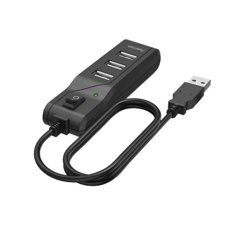 Hama 00200118 Hub διασύνδεσης USB 2.0 480 Mbit/s μαύρο