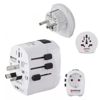 Hama World Travel Pro Light USB Τροφοδοτικό Universal Λευκό