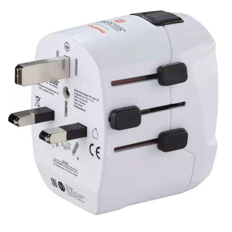 Hama World Travel Pro Light USB Τροφοδοτικό Universal Λευκό