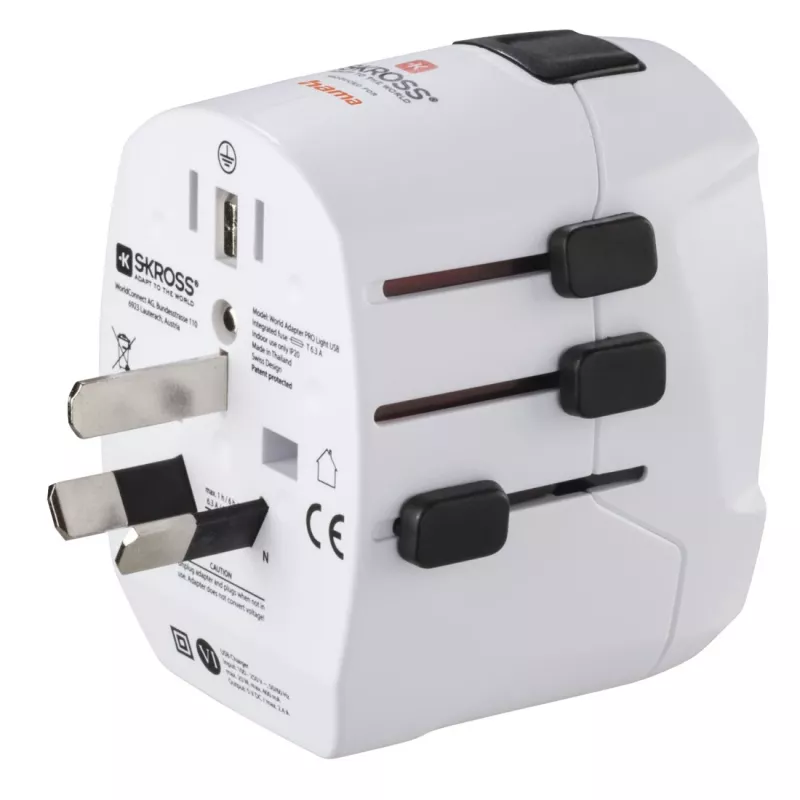 Hama World Travel Pro Light USB Τροφοδοτικό Universal Λευκό