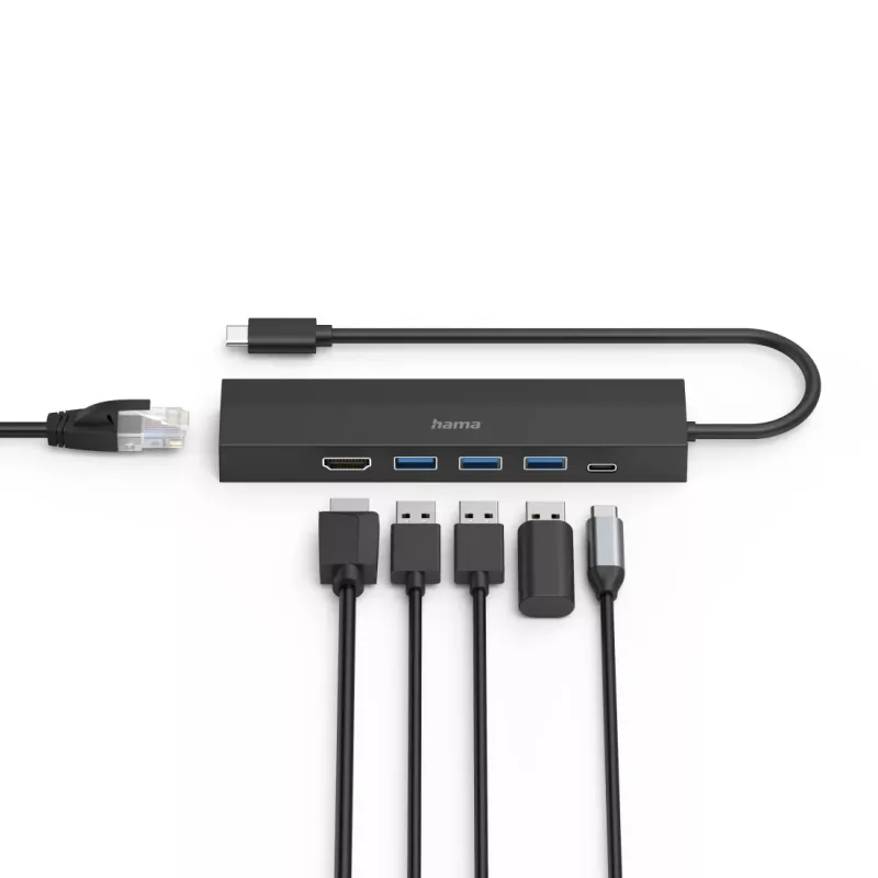 Hama 00200144 hub διασύνδεσης USB 3.2 Gen 1 (3.1 Gen 1) Type-C 5000 Mbit/s μαύρο
