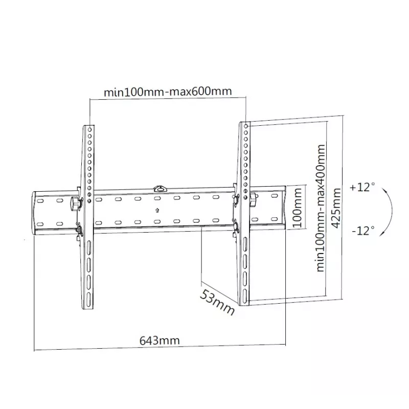 Equip 650332 βάση τοίχου TV με κλίση 37 ίντσες-75 ίντσες