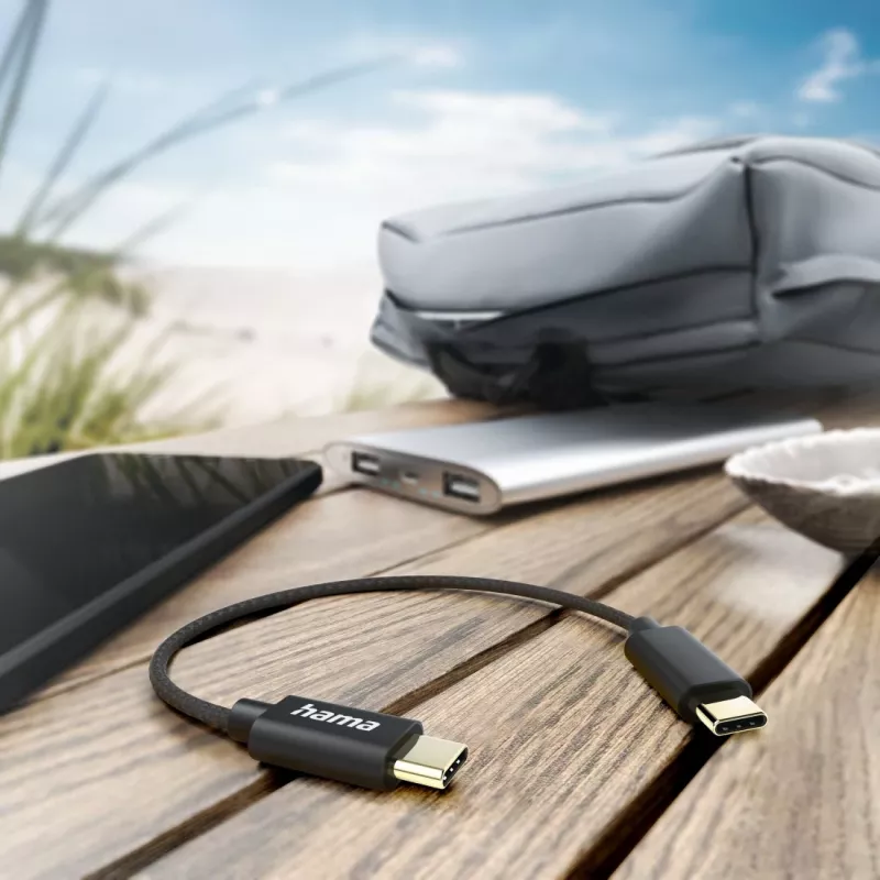 Hama 00201604 καλώδιο USB USB 2.0 0,2 m USB C μαύρο