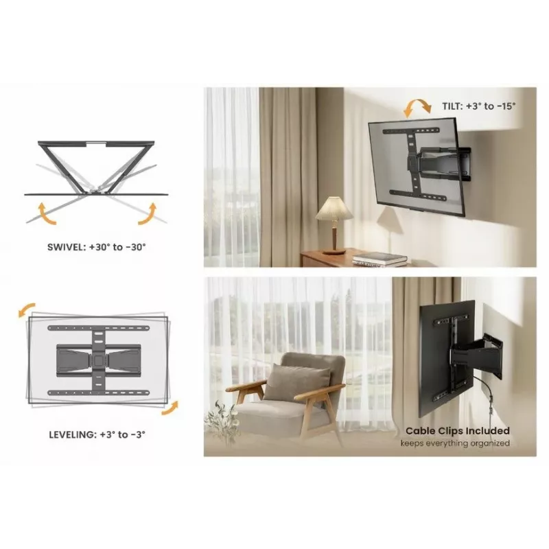 Equip 43-90 ίντσες Ultraflache περιστρεφόμενη βάση τοίχου TV