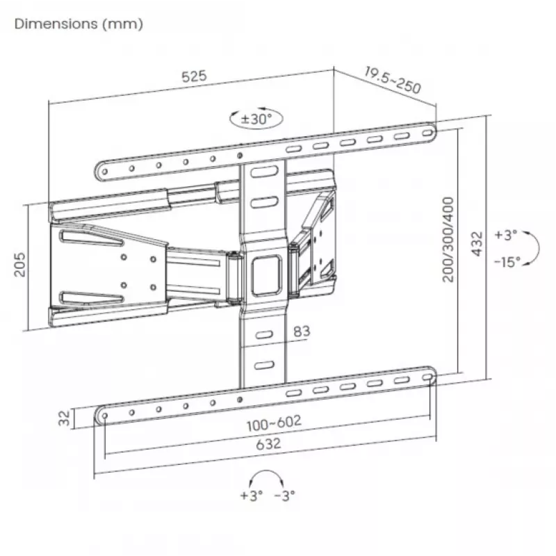 Equip 43-90 ίντσες Ultraflache περιστρεφόμενη βάση τοίχου TV