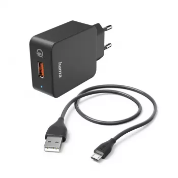 Hama 00201621 φορητός φορτιστής Smartphone, Tablet Μαύρο AC Ταχεία φόρτιση Εσωτερικός χώρος