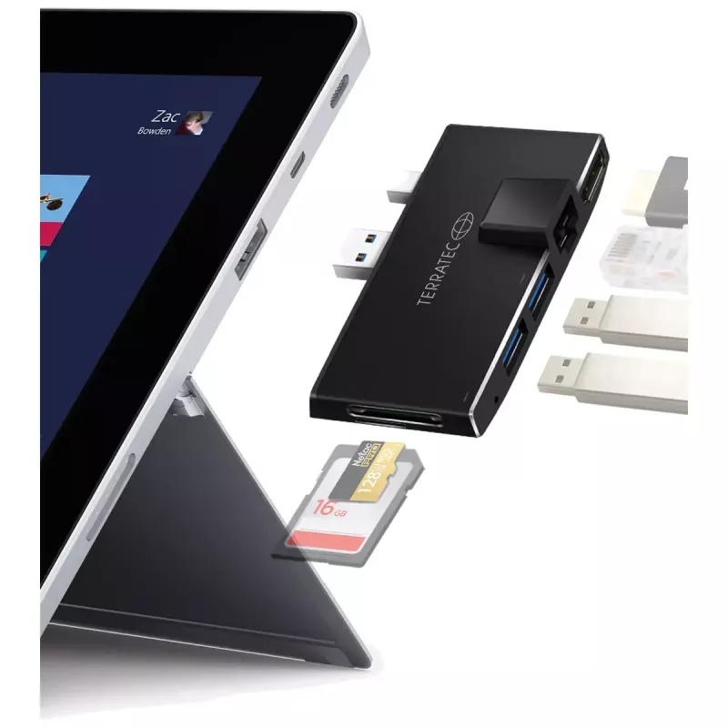 Θύρα USB Hub Terratec CONNECT Pro2 Ενσύρματο USB 3.2 Gen 1 Μαύρο