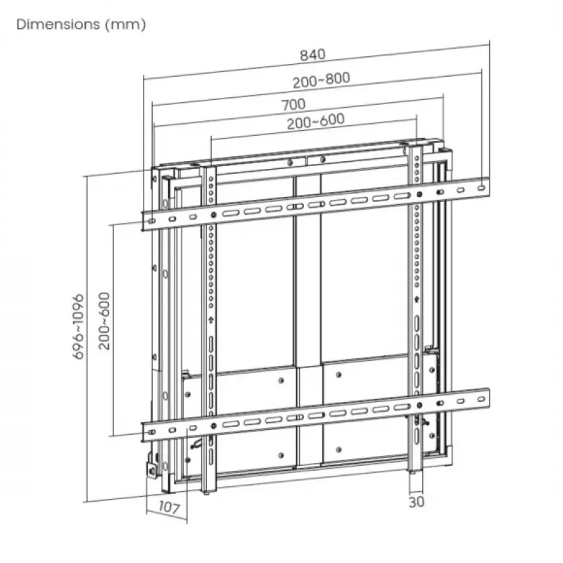 Βάση τηλεόρασης τοίχου Equip 60 inch–100 inch διαδραστική πάνω-κάτω