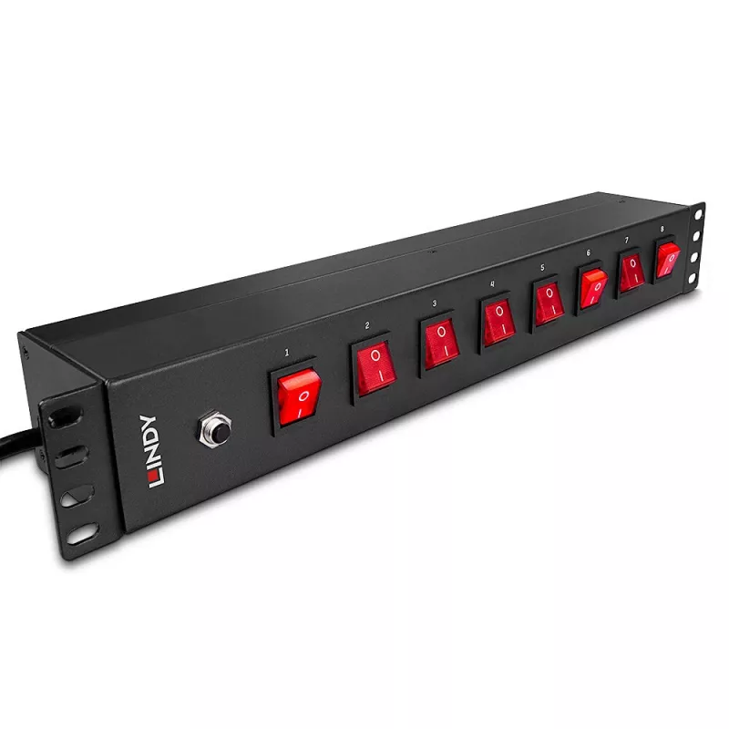 Lindy 73025 μονάδα διανομής ισχύος (PDU) 8 έξοδοι AC 1.5U μαύρη