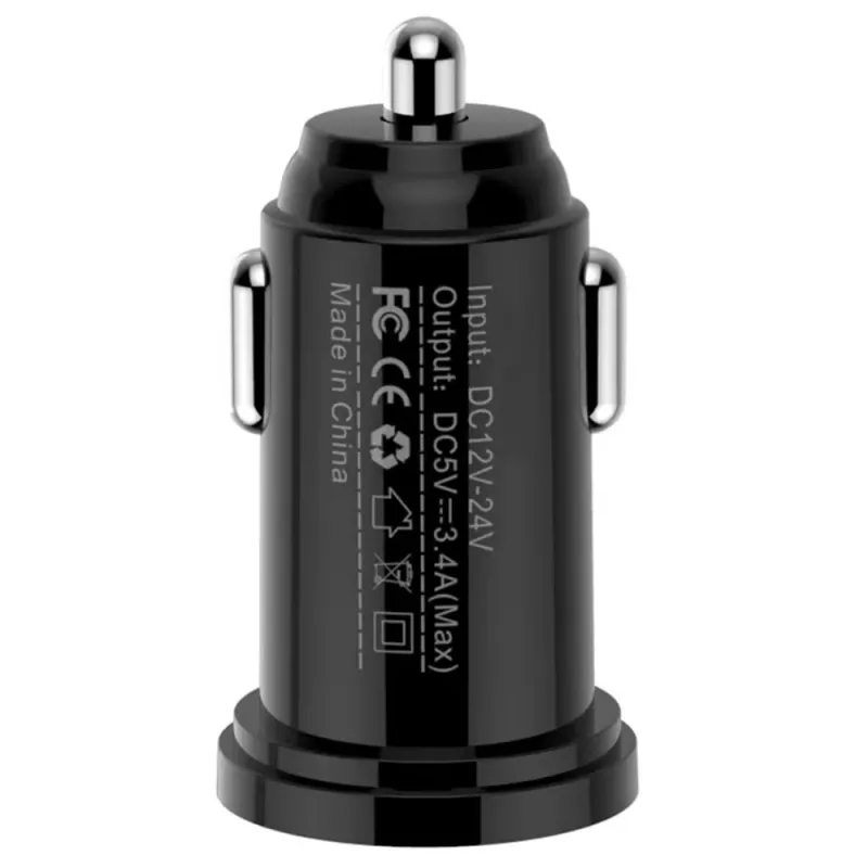 Techly μίνι φορτιστής αυτοκινήτου 2 θύρες USB-A 12W / 2.4A μαύρο