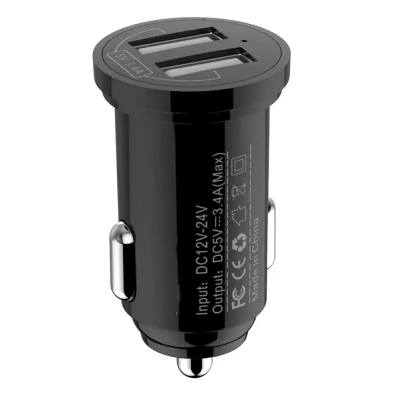 Techly μίνι φορτιστής αυτοκινήτου 2 θύρες USB-A 12W / 2.4A μαύρο