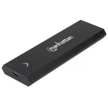 Manhattan Θήκη SSD M.2 NVMe, υποδοχή USB-C, 10 Gbit/s (USB 3.2 Gen2 γνωστό και ως USB 3.1), συμβατό με UASP, SuperSpeed+ USB, Αλουμίνιο, Μαύρο, τρία χρόνια εγγύηση
