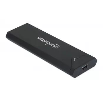 Manhattan Θήκη SSD M.2 NVMe, υποδοχή USB-C, 10 Gbit/s (USB 3.2 Gen2 γνωστό και ως USB 3.1), συμβατό με UASP, SuperSpeed+ USB, Αλουμίνιο, Μαύρο, τρία χρόνια εγγύηση