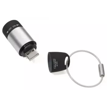 TROIKA ECO CHARGE Φακός μπρελόκ Μαύρο Γκρι LED USB