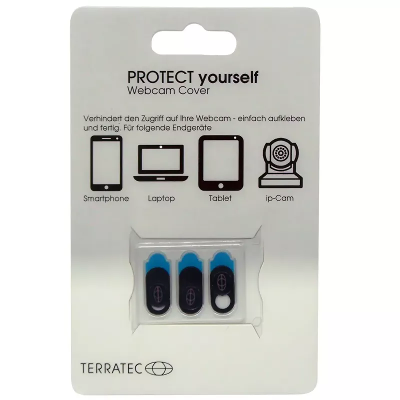 TerraTec PROTECT yourself κάλυμμα webcam, μαύρο, συσκευασία 3 τεμ.