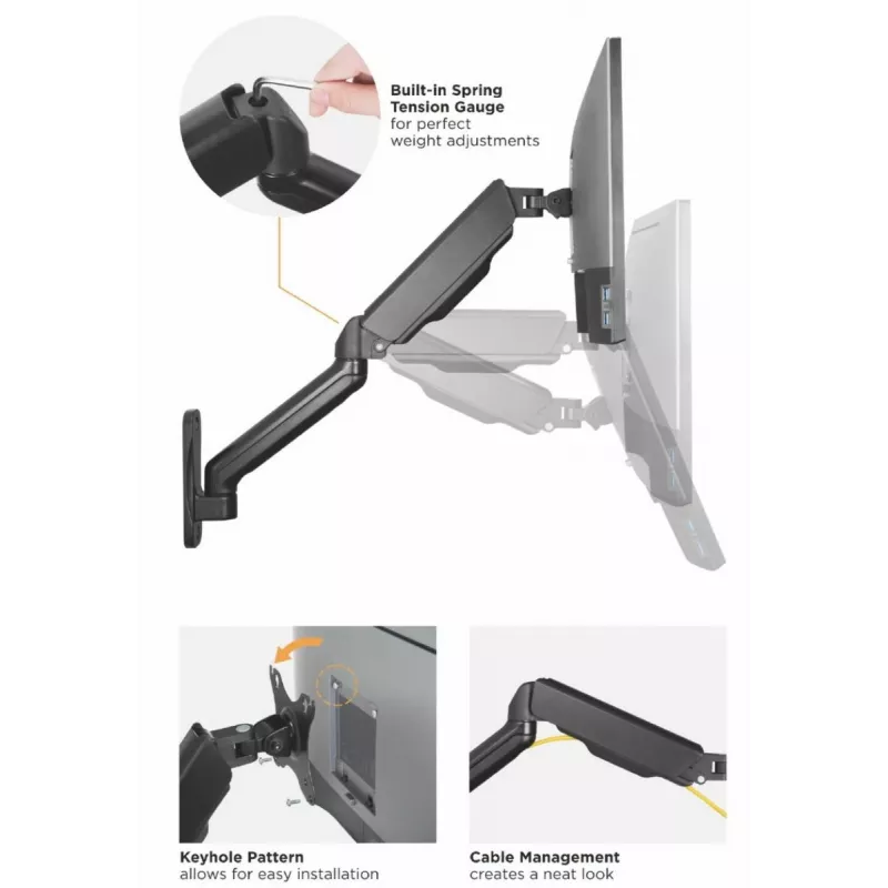 Equip Βάση τοίχου διπλής οθόνης 17 inch-32 inch