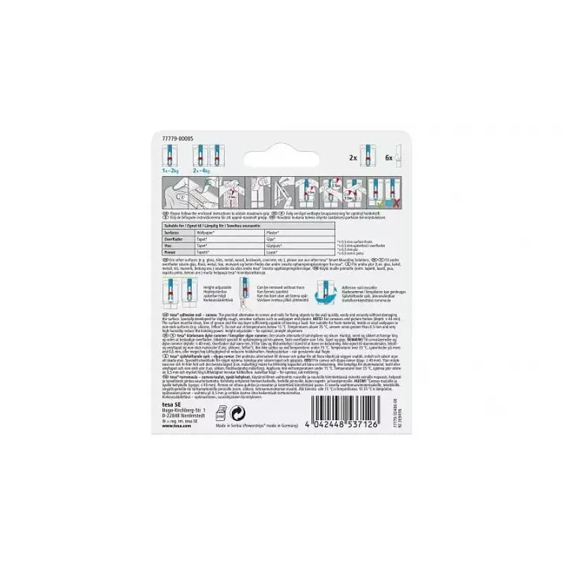 Γάντζος χρηστικός TESA 77779 Indoor Μπλε Λευκό 2 τεμ.
