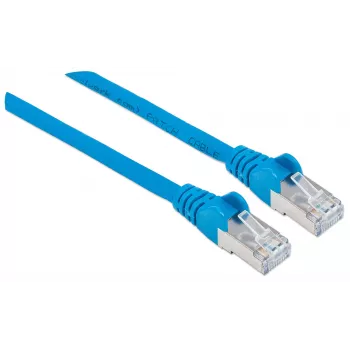 Intellinet καλώδιο δικτύου patch, Cat6A, 10 m, μπλε, χαλκός, S/FTP, LSOH / LSZH, PVC, RJ45, επιχρυσωμένες επαφές, προστασία γλωττίδας, με περίβλημα, εφ' όρου ζωής εγγύηση