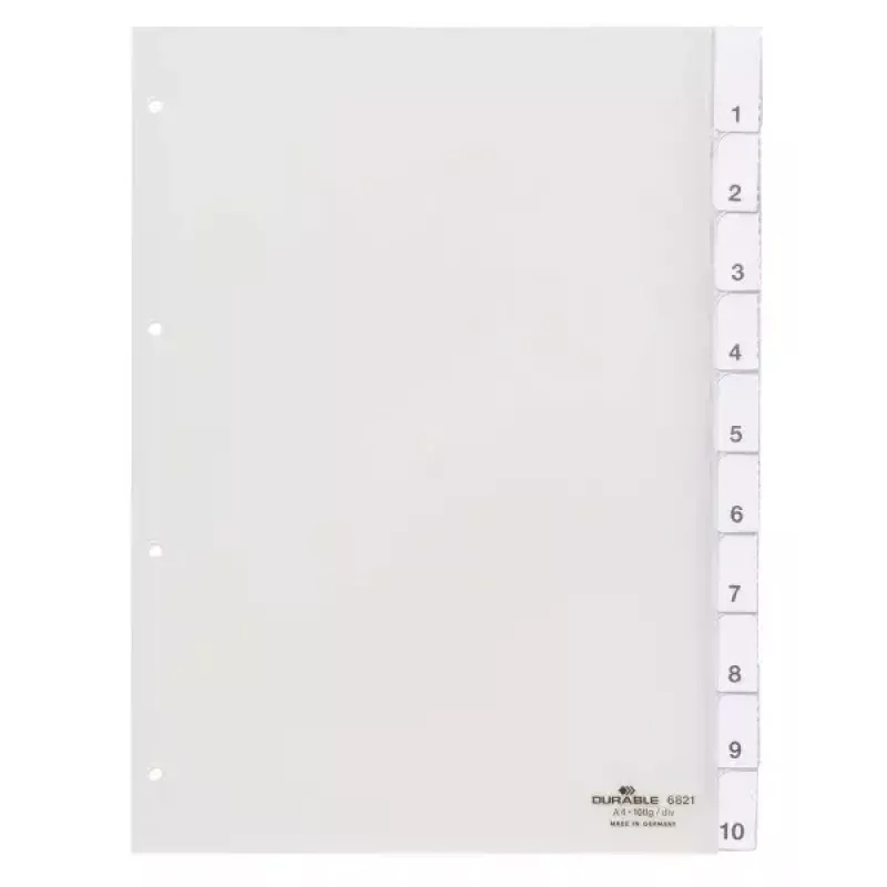 Αριθμητικό ευρετήριο με καρτέλες Durable 6821-19