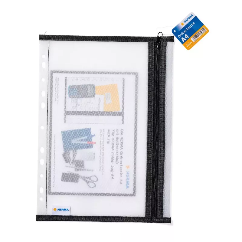 Διαφανής θήκη HERMA A4 μαύρη υλικό EVA 230x320mm