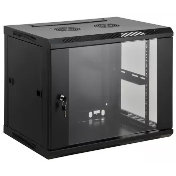 Intellinet 19 inch rack δικτύου – επιτοίχια τοποθέτηση (Standard), 20HE, βάθος 600 mm, μαύρο, συναρμολογημένο, έως 60 kg, πόρτα μετάλλου και γυαλιού, πίσω πάνελ, αφαιρούμενα πλαϊνά, κατάλληλο και για χρήση σε γραφείο ή δάπεδο, ωφέλιμο βάθος 500 mm, εξαρτήματα για επιτοίχια τοποθέτηση δεν περιλαμβάνονται